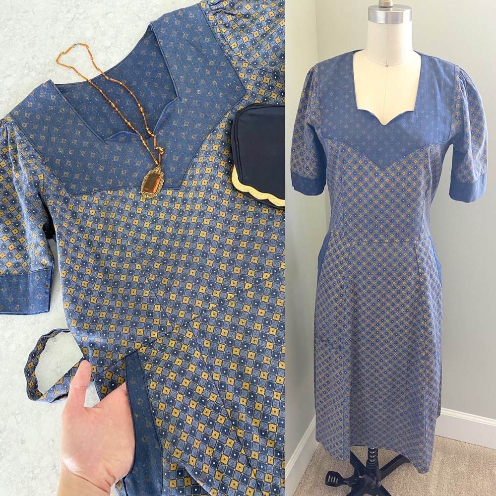 Vintage 1960s/70s homemade Prairie style dress